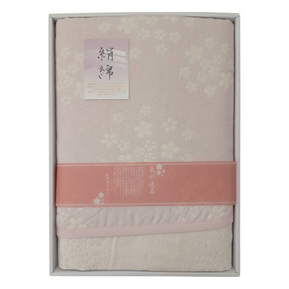 泉州逸品 シルク混 五重織ガーゼケット ギフト 寝具 日本製 肌掛け寝具 綿 絹 ガーゼ【北海道・沖縄県・離島 配送不可】