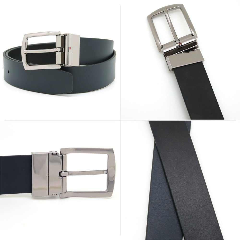 トミーヒルフィガー メンズベルト リバーシブル レザー 回転式バックル TOMMY HILFIGER ブランド ベルト メンズ ブラック ダークネイビー AM0AM13012 選べる2カラー 【ラッピング無料 誕生日 お祝い プレゼント ギフト 贈り物】 送料無料