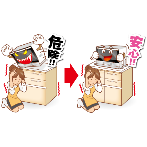Pro7 震度７対応 プロセブンレンジストッパー 耐震マット キッチン用　電子レンジ用