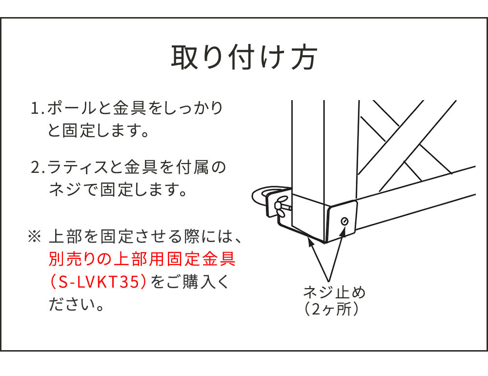 ガーデン エクステリア ラティス・フェンス壁面用固定金具 リング型 下部2個 S-LVKB35-2P 新生活