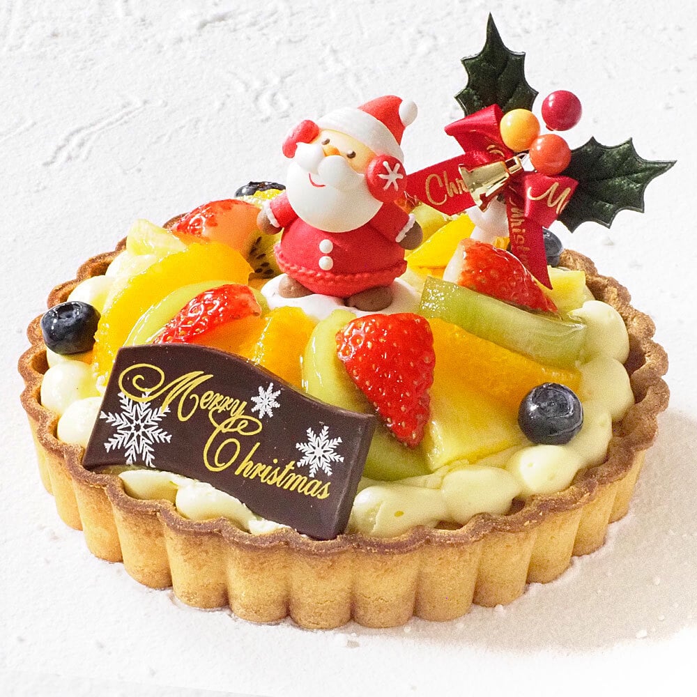 クリスマス 2026 予約 Xmas 人気 かわいい クリスマスケーキ フルーツタルト 5号 4～6名様用 冷凍
