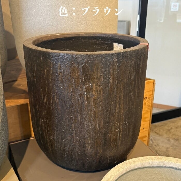 鉢カバー おしゃれ 大型 18号 13号 L M サイズ 植木鉢 KONTON コントン バルゴ ベアルート 丸型 ラウンド ファイバーストーン 軽量 室内 屋内 高級 北欧 モダン ナチュラル 観葉植物用 サボテン 多肉植物 特大 玄関 プランター 底穴なし アッシュグレー ダークグレー