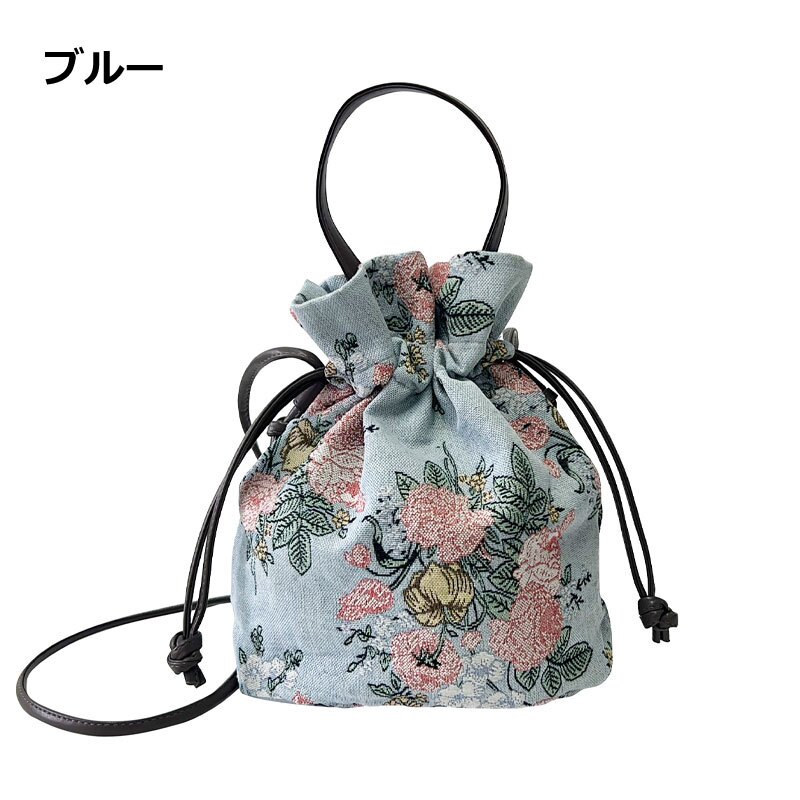 バッグ ショルダーバッグ スマホショルダー ポシェット 3way 巾着ポシェット ジャガード織 サコッシュ スマホポシェット ショルダー かわいい 高級感 ポーチ 巾着 おしゃれ 花柄 可愛い 大人 子供 nicott ハンドバッグ トートバッグ
