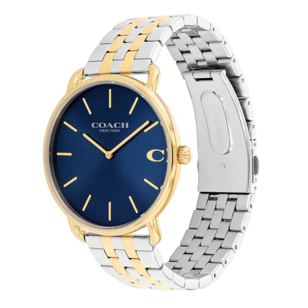 コーチ 腕時計 メンズ 正規品 5年保証 エリオット 43mm ネイビー シルバー ゴールド コンビ 上品 おしゃれ 男性 彼氏 夫 父 息子 誕生日 記念日 プレゼント ギフト 純正ショッパー付き COACH ELLIOT 成人 卒業 入学