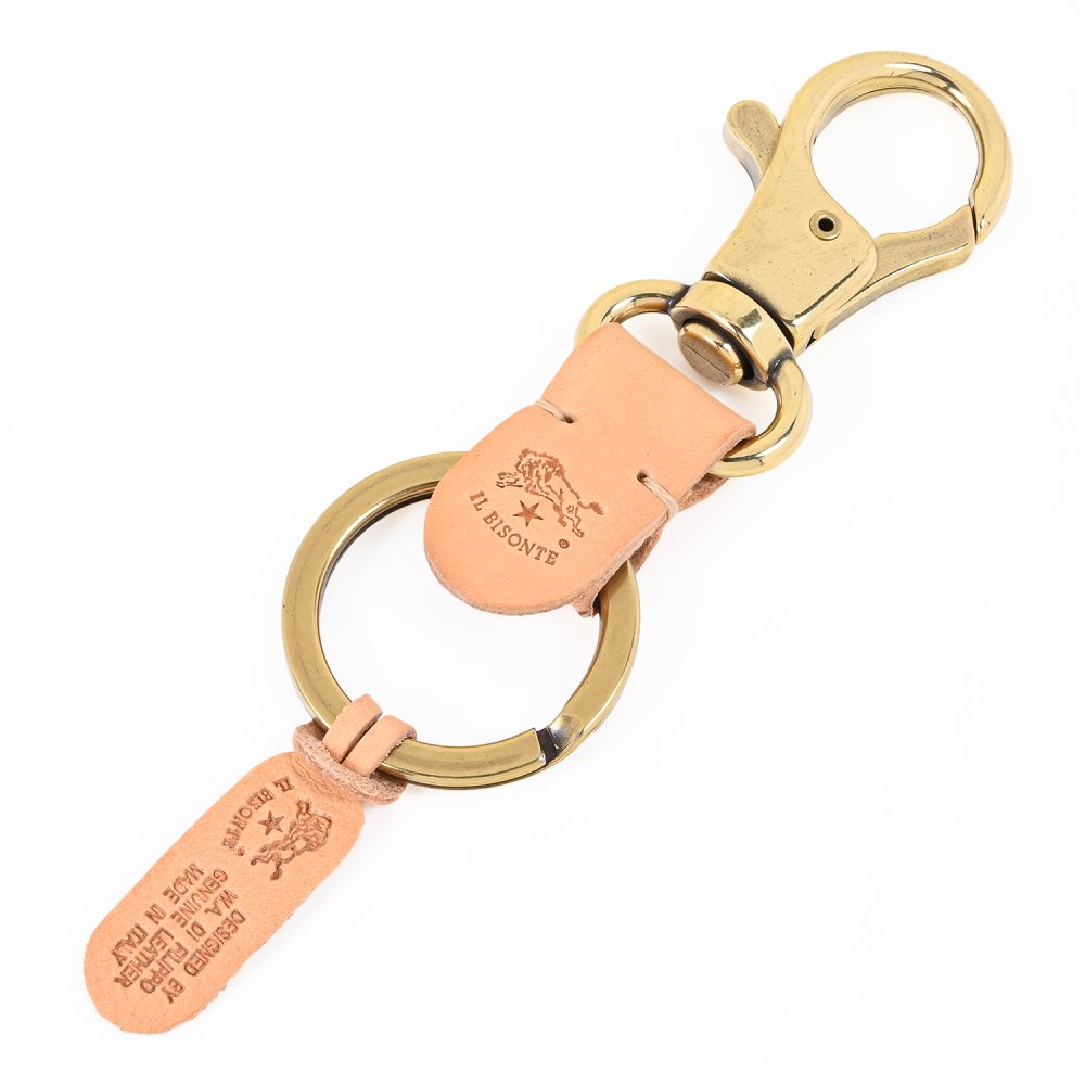 イルビゾンテ IL BISONTE キーリング キーホルダー C0551 P 120 NATURAL ナチュラル ヌメ SKH016PG0020NA106 レザー 本革  誕生日 結婚祝い 結婚式 バレンタイン 高級 ホワイトデー 父の日 母の日