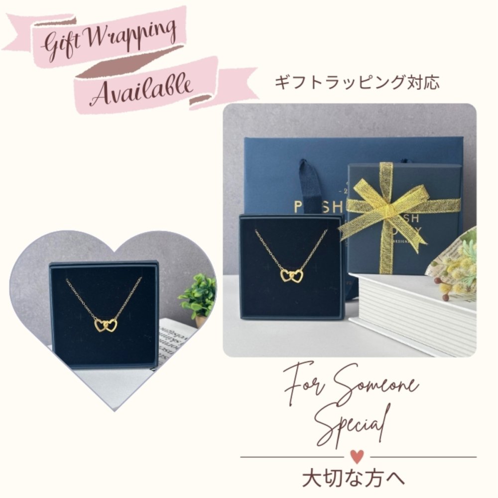 英国製 ハンドメイド ダブルハート ゴールドネックレス レディース ハートモチーフ 18Kゴールドプレーティング スターリングシルバー 上品 シンプル 大人 女性 彼女 妻 誕生日 記念日 結婚記念日 母の日 クリスマス バレンタイン ホワイトデー プレゼント ギフト