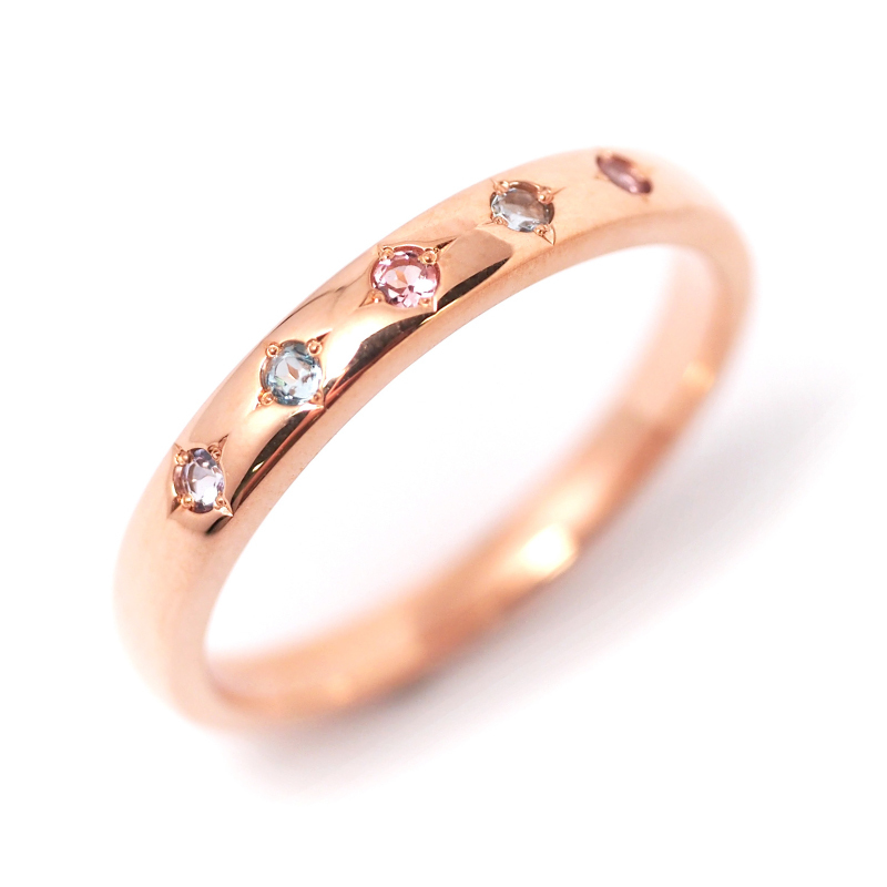 セミ オーダーメイド リング 誕生石 1.5mm 5石 Ties K10 K18 10K 18K 10金 18金 プラチナ 女性 レディース 誕生日 記念日 プレゼント ギフト 誕生日プレゼント ファミリーリング 刻印 名入れ 20代 30代 40代 妻 彼女 天然石 ダイヤモンド ルビー ゴールド ピンクゴールド イエローゴールド 選べる アクセサリー アレルギー対応 金属アレルギー