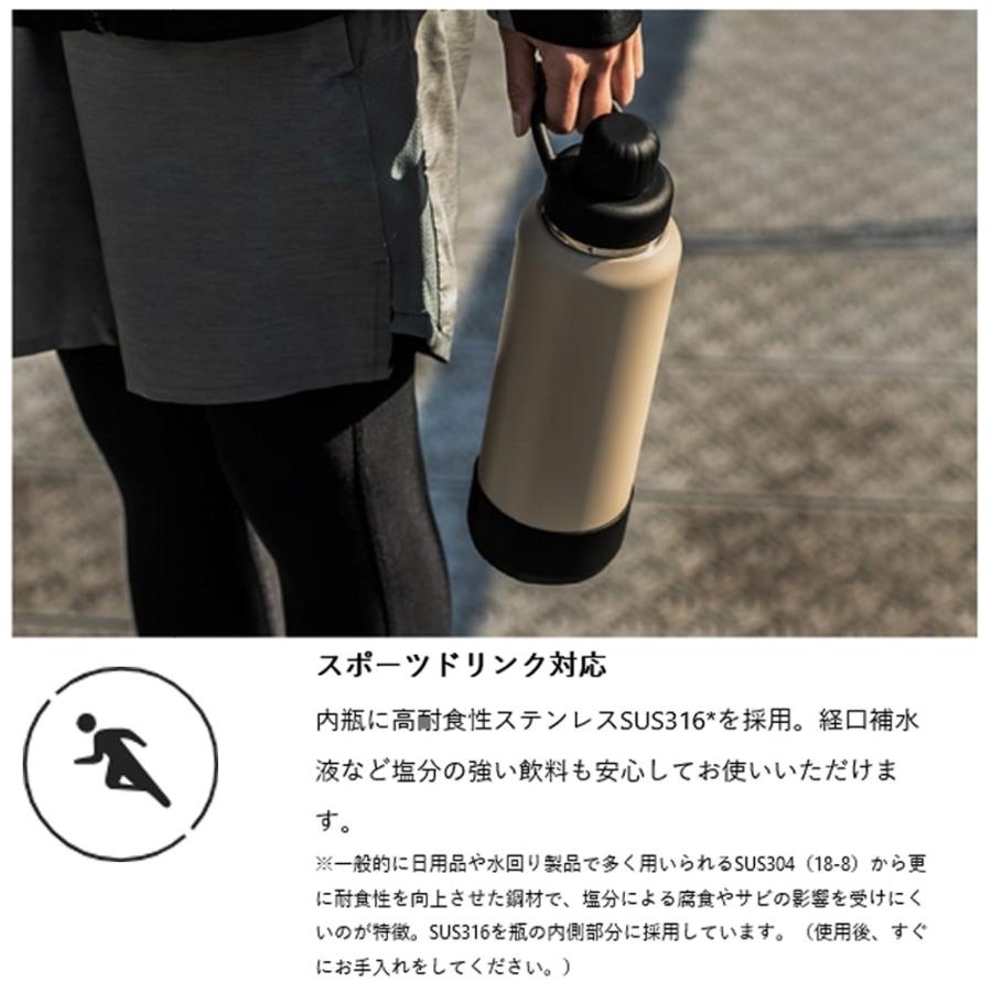 【ラッピング無料】ピーコック AJL-R100 ステンレスボトル 1000ml 炭酸 スポーツドリンク対応 保冷専用 ハンドル付き カーキ ベージュ ギフト 熱中症対策グッズ 水筒 部活 キャンプ アウトドア用 入学祝い