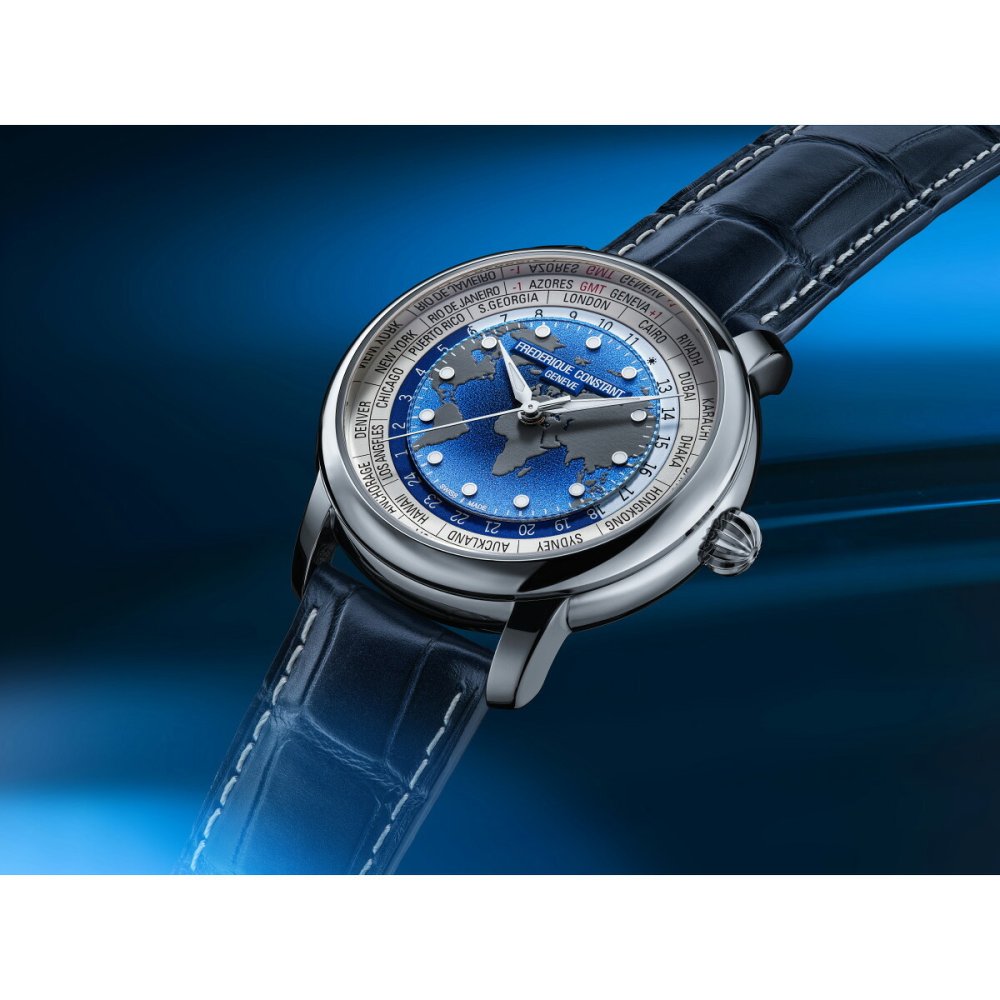 フレデリック・コンスタント FREDERIQUE CONSTANT クラシック ワールドタイマー マニュファクチュール FC-719BLW3H6 腕時計 自動巻き メンズ