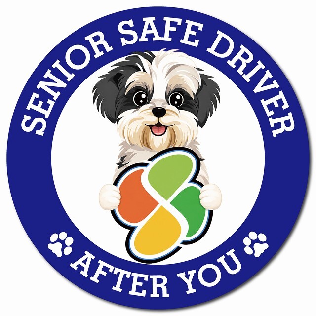 カーサイン 高齢者マーク SENIOR SAFE DRIVER マルックス マグネット 強力 直径13cm 肉球 日本製 車 ステッカー