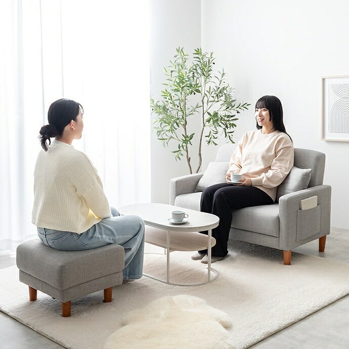 ソファ 座椅子 ー 2人掛け コンパクト 一人用 2.5人掛け 二人掛け 北欧 ロー 一人暮らし ポケット付き 収納付き おしゃれ ファブリック