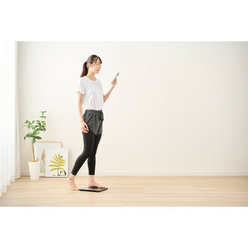 【推奨品】エレコム HCS-BTFS01BK 体組成計 Bluetooth BMI 内臓脂肪レベル 測定可 専用アプリ ブラック