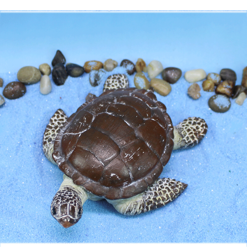 海亀 置物 リアル ウミガメ オブジェ 樹脂製 動物 フィギュア 水槽 アクアリウム 装飾 ミニチュア ガーデン インテリア 雑貨 海洋生物 飾り ジオラマ 撮影小物 プレゼント
