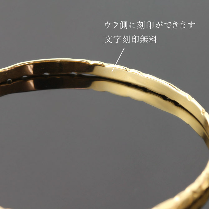 ハワイアンジュエリー オーダーメイド バングル オーダーメイド 幅4mm スクロール 刻印 無料 サイズが選べる K14ゴールド クローズバングル 彼女 妻 女性 レディース 誕生日 プレゼント【品番：KJGB4-002】