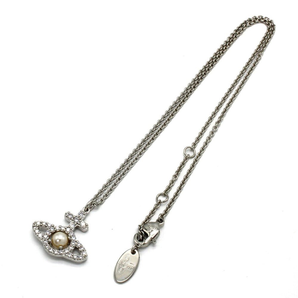 ヴィヴィアンウエストウッド Vivienne Westwood ネックレス ペンダント 630203AR-02P132-SM OLYMPIA PEARL PENDANT アクセサリー レディース プラチナム 海外正規品