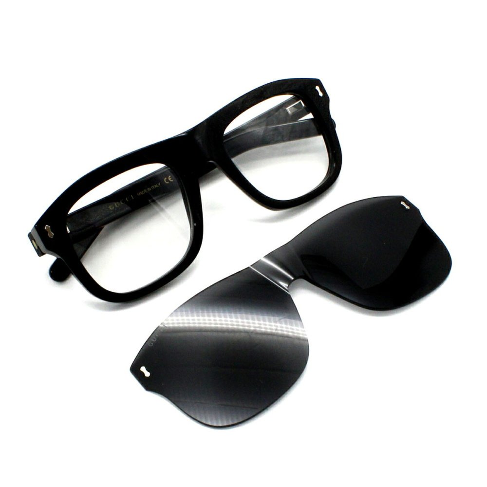 グッチ GUCCI サングラス EYEWEAR グローバルフィット 2WAY UVカット アイウェア パイロット アビエーター / ティアドロップ GG1712S-001 メンズ レディース ユニセックス ブラック+トランスペアレント（クリア） + クリップオン装着時スモーク 国内正規品