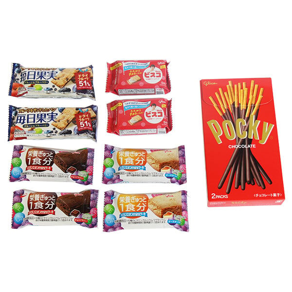 (全国送料無料)お菓子 詰め合わせ グリコ栄養菓子セット(5種・計9コ)チョコレートドーナッツ1コおまけ付き メール便 (omtmb9645z)【送料無料 詰め合わせ おやつ 小袋 個包装 お試し】