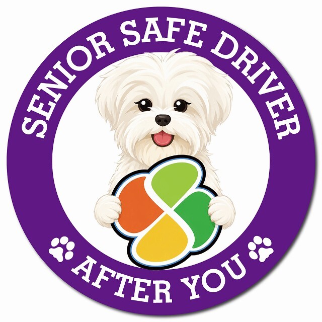 カーサイン 高齢者マーク SENIOR SAFE DRIVER マルーキー マグネット 強力 直径13cm 肉球 日本製 車 ステッカー