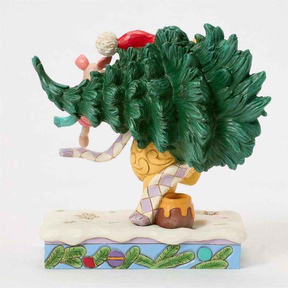 プー&ピグレット クリスマスツリー 15.8cm くまのプーさん クリスマス | ディズニー トラディションズ ジムショア グッズ フィギュア 人形 置物 彫刻 Jim Shore 正規輸入品