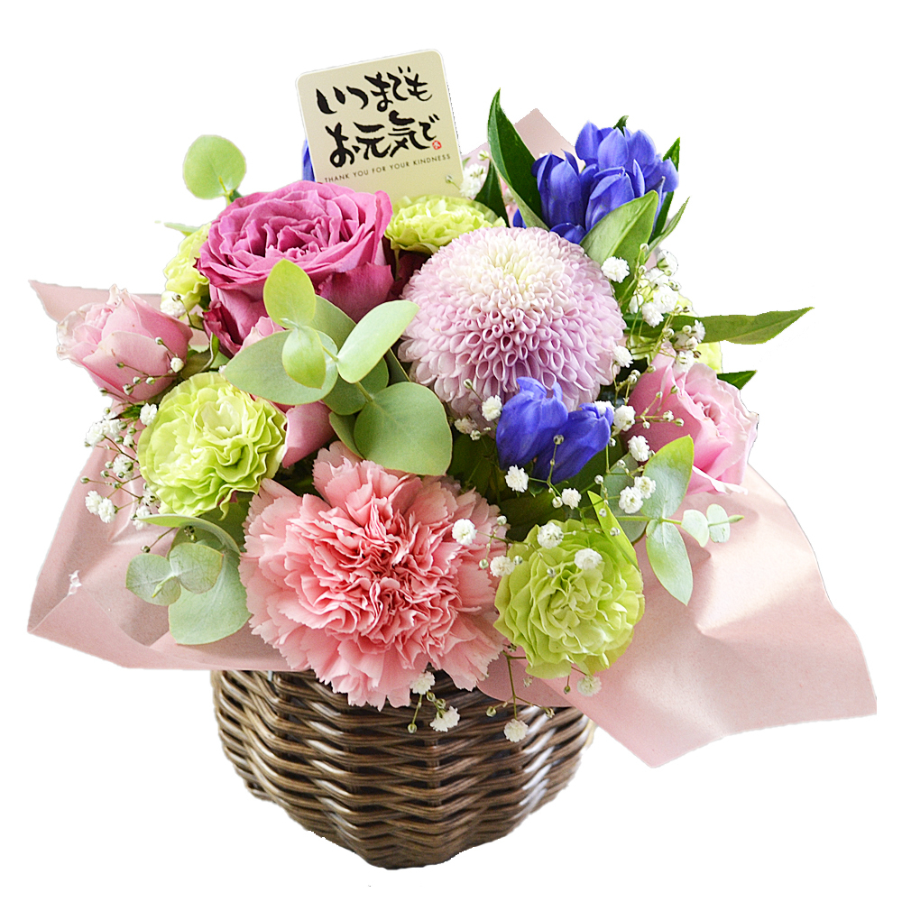 敬老の日限定 りんどうの和みアレンジメント 敬老の日 ギフト 花 プレゼント 敬老の日ギフト