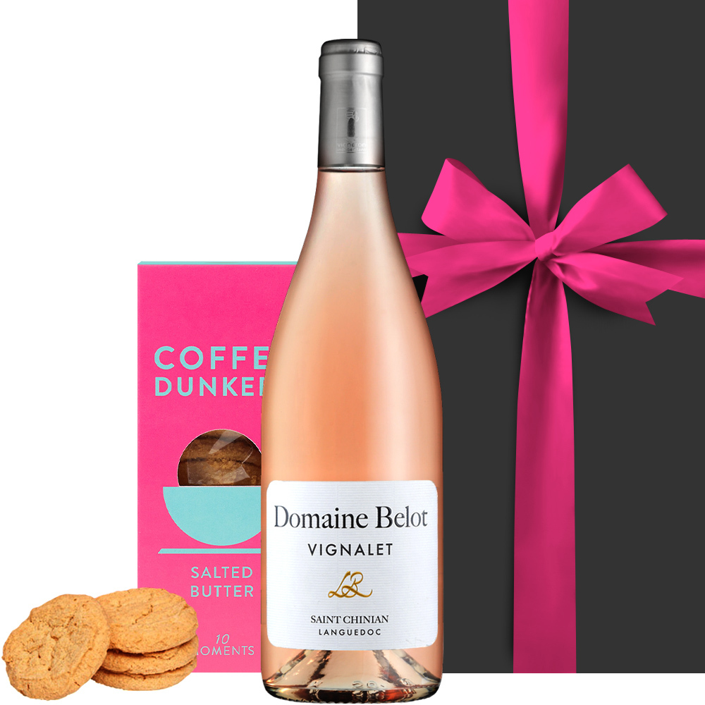 誕生日 女性 ワインとスイーツのギフト【無料 リボンラッピング メッセージカード】 フランス ロゼワイン 辛口 750ml イギリス 英国風 ビスケット 塩 バター 缶入り ギフト箱付 誕生日 お返し 妻 送料無料 