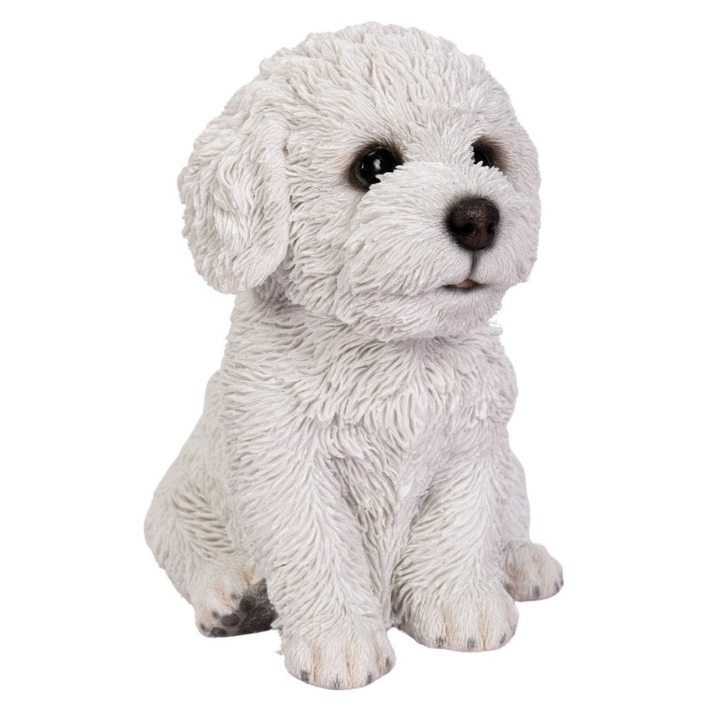 置物 woobia ウービア 犬 ビション お座りビションフリーゼ 白 幅18.5cm ふわふわ 白い犬 リアル 本物そっくり イギリス生まれ 職人手彩色 縁起物 戌年 玄関 インテリア 新築祝い 引っ越し祝い 開店祝い 出産祝い 誕生日 お祝い ギフト プレゼント 犬好き ビションフリーゼ好き
