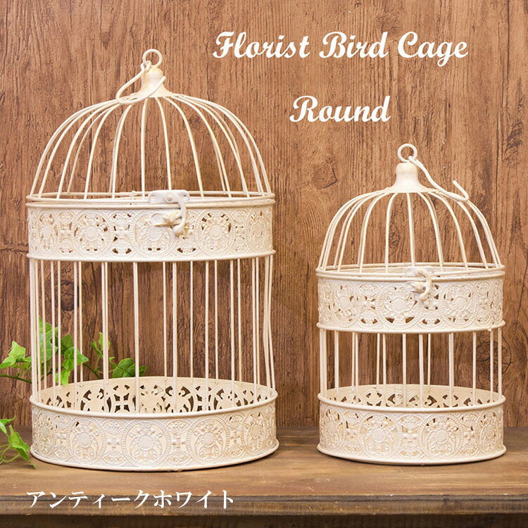 鳥かご バードケージ ラウンド NBC302RD 秋月貿易 かご 籠 カゴ 送料無料 2個セット 展示用 インテリア 飾り ディスプレイ アンティーク調 フローリスト