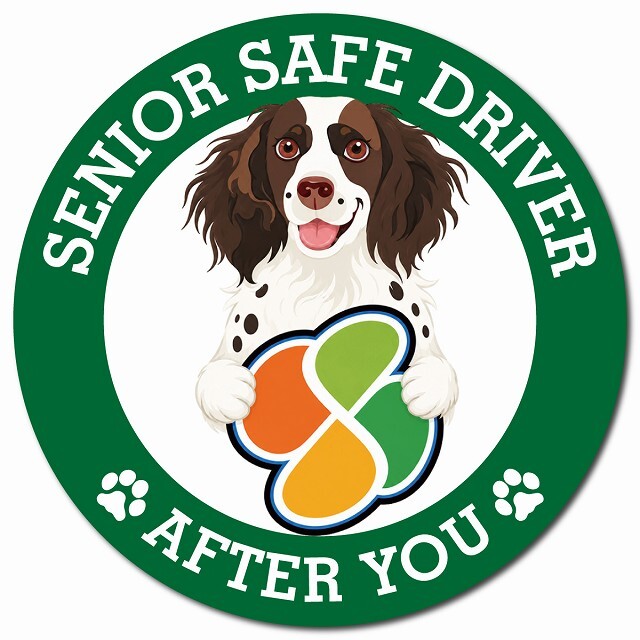 カーサイン 高齢者マーク SENIOR SAFE DRIVER スモールミュンスターレンダー マグネット 強力 直径13cm 肉球 日本製 車 ステッカー