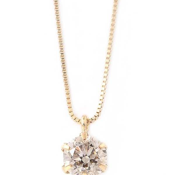 ダイヤモンド ネックレス 0.3ct K18 イエローゴールド 一粒 6本爪 シンプル ダイヤ ペンダント レディース ジュエリー 鑑別カード付 18金 華奢 ゴールドネックレス