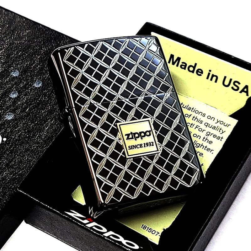 ZIPPO ライター ヘリテージ ブラック 両面加工 彫刻 ジッポ ロゴ Heritage Black 1932 おしゃれ 七宝 かっこいい 黒 ギフト プレゼント メンズ レディース