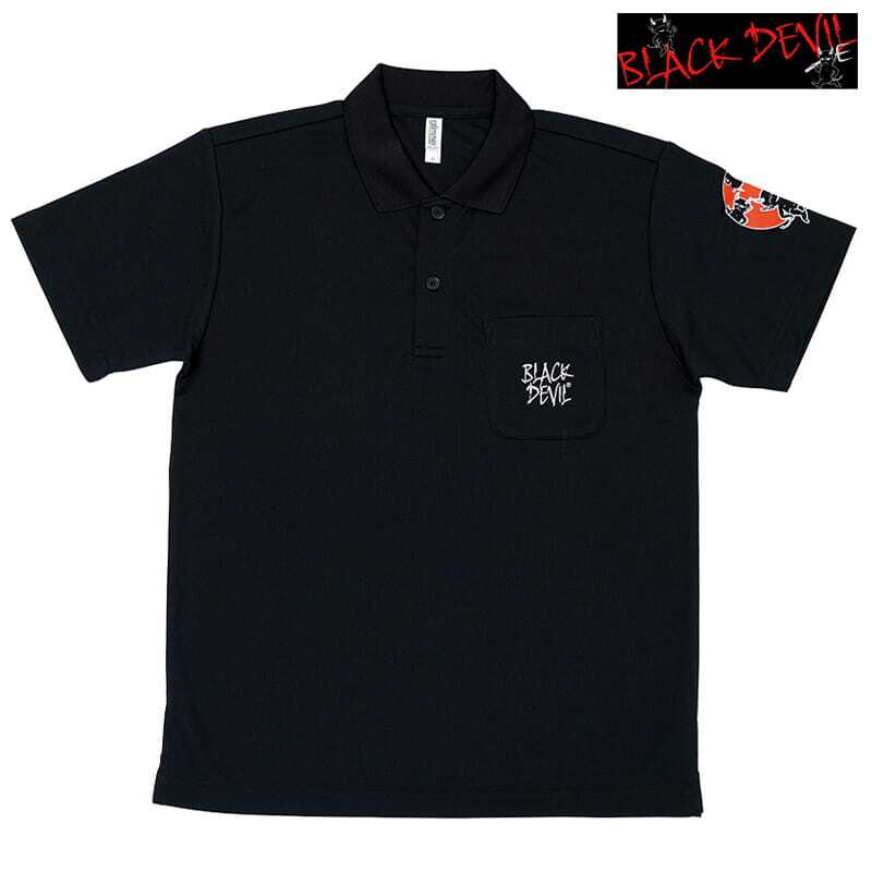 ブラックデビル ポロシャツ 半袖 服 Mサイズ BLACK DEVIL ロゴ メンズ レディース 男女兼用 ユニセックス おしゃれ 悪魔 キャラクター バックプリント タバコ ブランド たばこ 銘柄 黒 かっこいい ギフト プレゼント