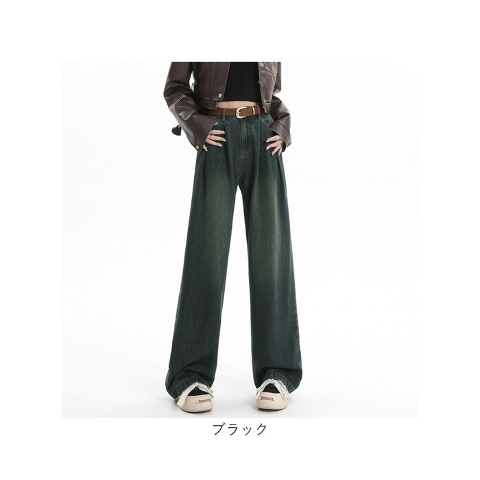 ワイドデニムパンツ レディース 通販 レディースジーンズ ハイウエストデニム ジーパン ワイドパンツ 美脚シルエット ゆったり ダボ感 ビッグシルエット カジュアル タックイン 体型カバー レトロ風 ベルトループ付 ルーズフィット レディースファッション