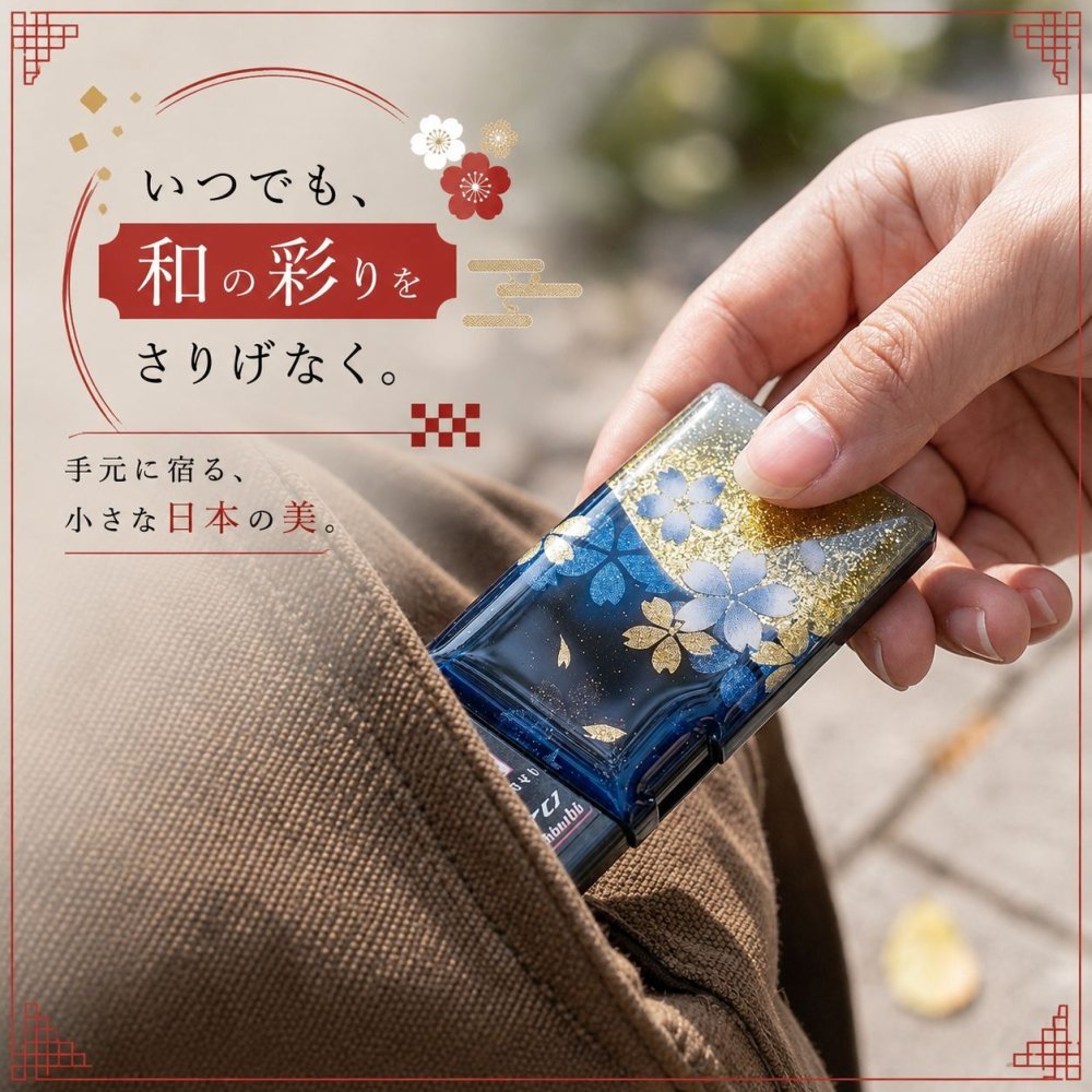匠の技！和柄ペアMINTIAケース「可」ミンティア フリスク 名入れ 職人 手作り ハンドメイド 送料無料 伝統工芸 桜 和モダン 和風 和雑貨 ギフト プレゼント