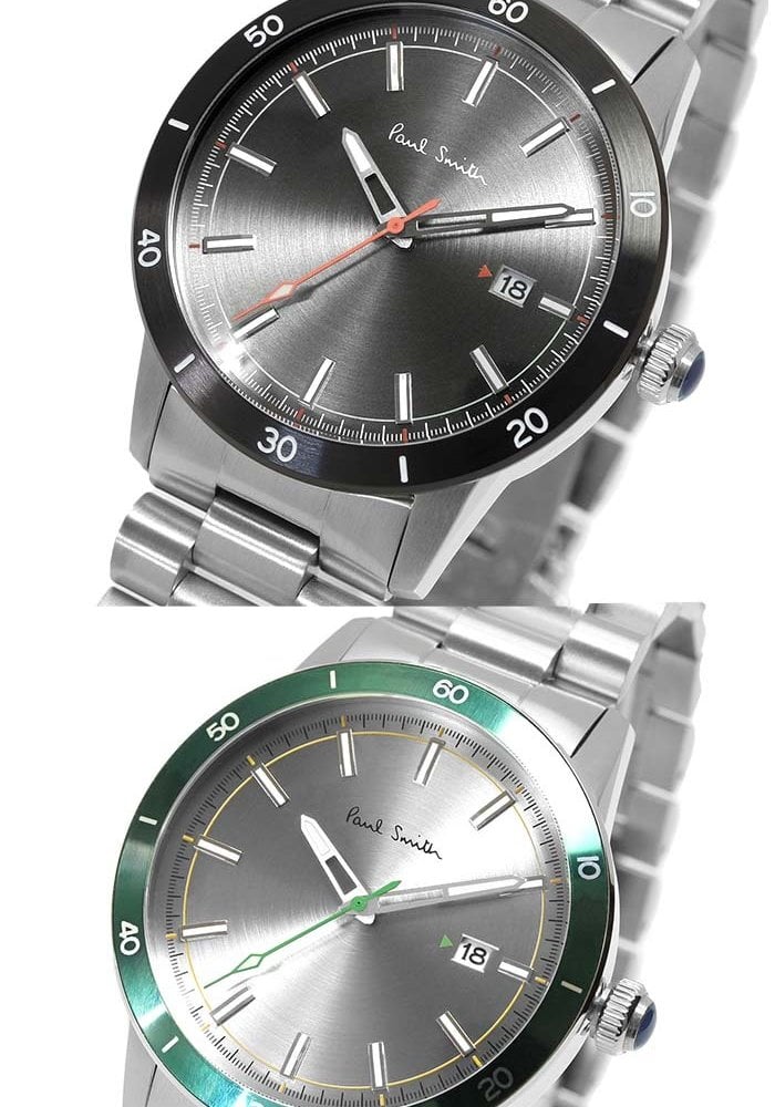 ポールスミス Paul Smith 腕時計 メンズ 43mm ステンレス クラシック ブランド 人気 ウォッチ ギフト プレゼント グリーン グレー ブラック シルバー
