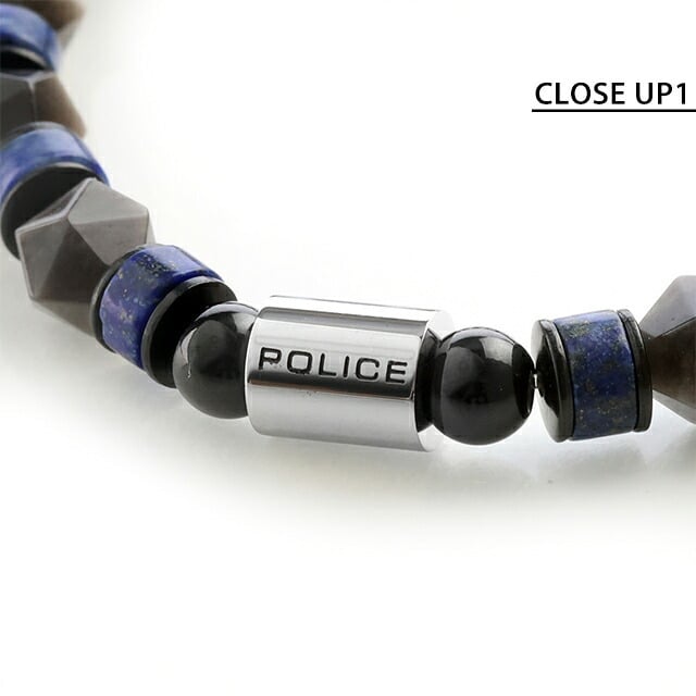 ポリス ブレスレット メンズ ブランド POLICE ロックコア ストーン GB0083602 グレー ブルー アクセサリー