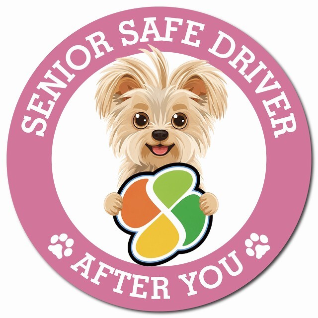 カーサイン 高齢者マーク SENIOR SAFE DRIVER ヨーチー マグネット 強力 直径13cm 肉球 日本製 車 ステッカー