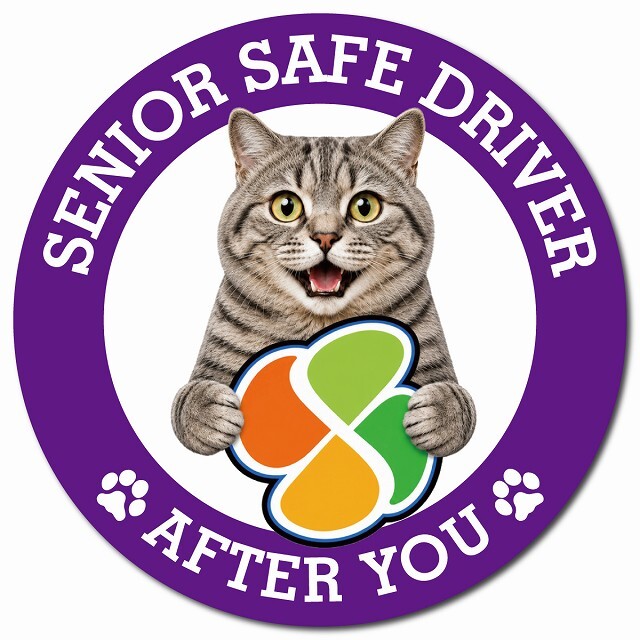 カーサイン 高齢者マーク SENIOR SAFE DRIVER マンクス マグネット 強力 直径13cm 肉球 日本製 車 ステッカー