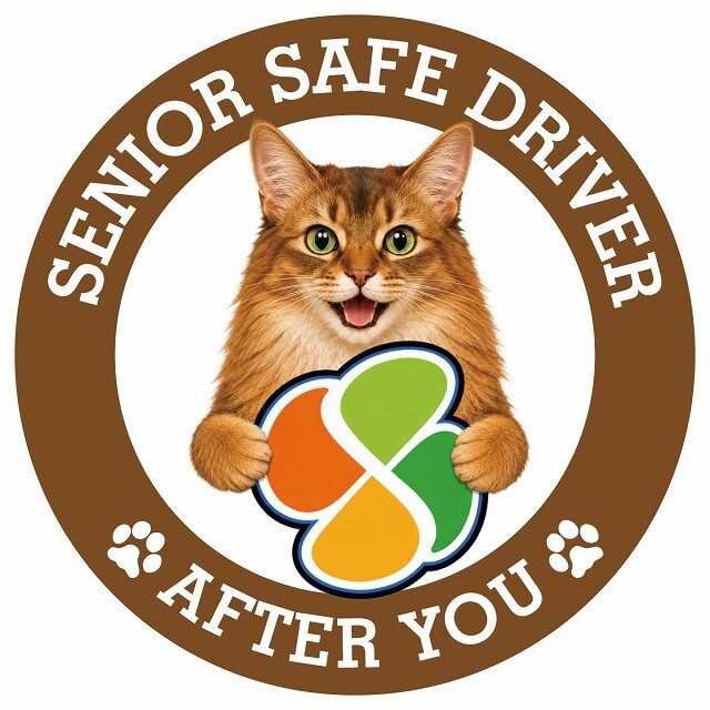カーサイン 高齢者マーク SENIOR SAFE DRIVER ソマリ ステッカー シール 直径13cm 肉球 日本製 車