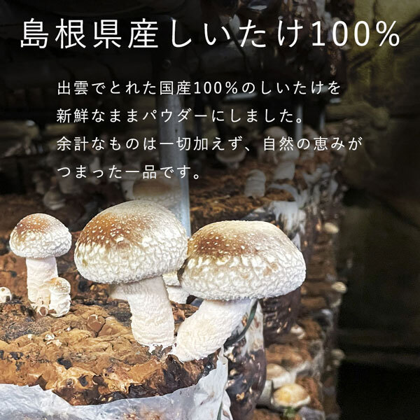 しいたけパウダー 130g×1袋 国産 [cocofukuシリーズ] 国産 無添加 しいたけ 椎茸 粉末 だし 出汁 離乳食 減塩 ビタミンD 旨味 ダイエット 干しいたけ 調味料 健康 コレステロール エリタデニン 食物繊維 カリウム 鉄分 葉酸 (omb10118)