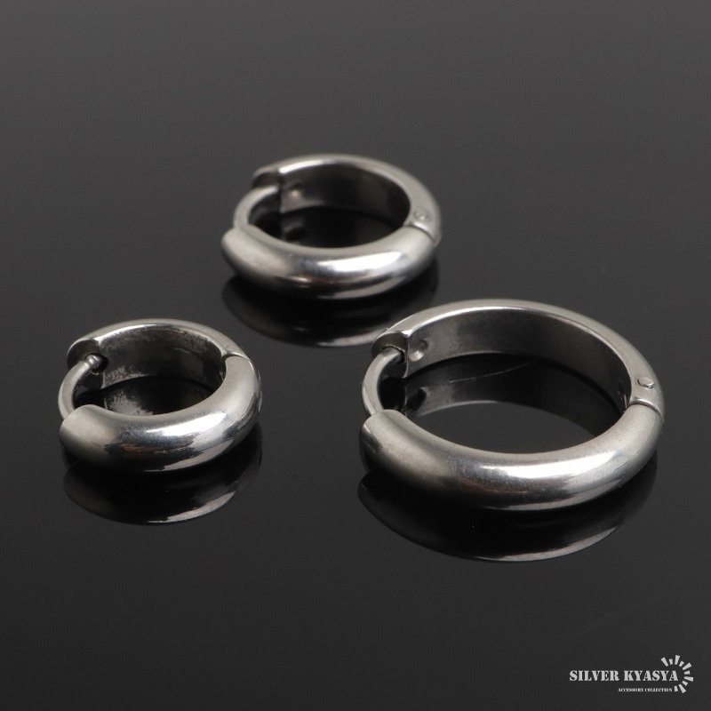 ステンレス 定番 フープピアス シンプルピアス ゴールド シルバー 幅3mm 3サイズ プチプラ メタル 小さめ 細身 プレーン ノーマル セカンド つやつや 両耳2点 レディース 女性 イヤリング 金属アレルギー対応