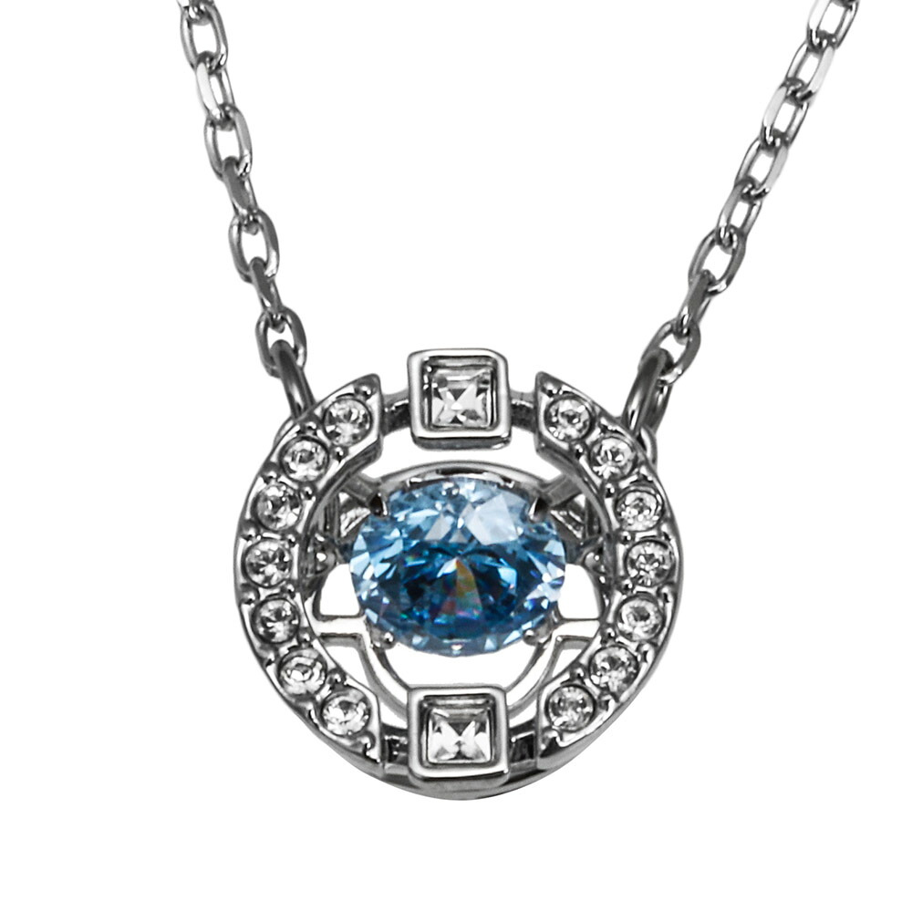 スワロフスキー SWAROVSKI ネックレス Una ラウンドカット ダンシングクリスタル 5279425 ウナ ペンダント アクセサリー シルバー+ブルークリスタル 海外正規品