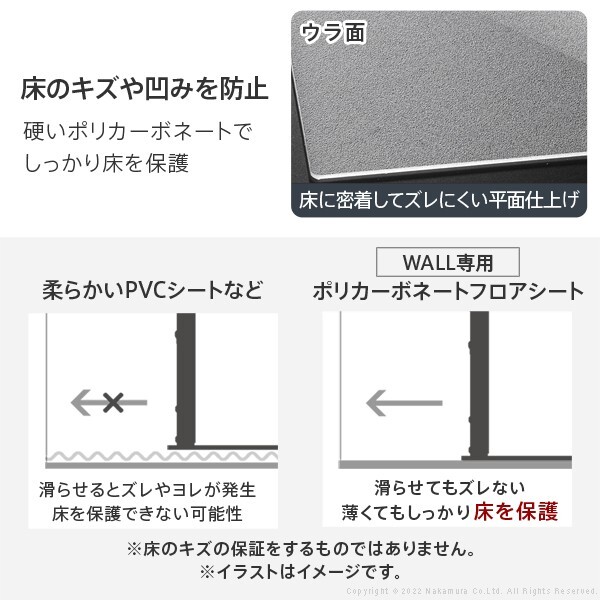 WALLインテリアテレビスタンドV3ロータイプコーナー兼用自立ベース専用 ポリカーボネートフロアシート テレビ台 テレビスタンド 部品 パーツ フローリング 床保護パネル 床 シート 傷防止 キズ防止 汚れ防止 保護 WALLオプション 新生活
