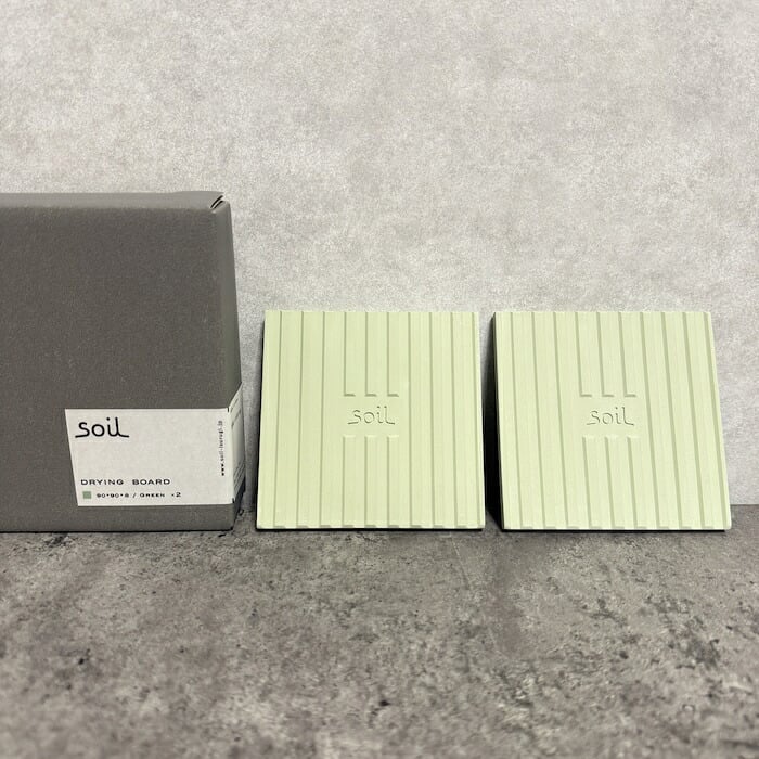 soil DRYING BOARD 2枚入り ワイングラス コップ 水切り 珪藻土 自然素材 高い吸水性 キッチン用品 おしゃれ 日本製