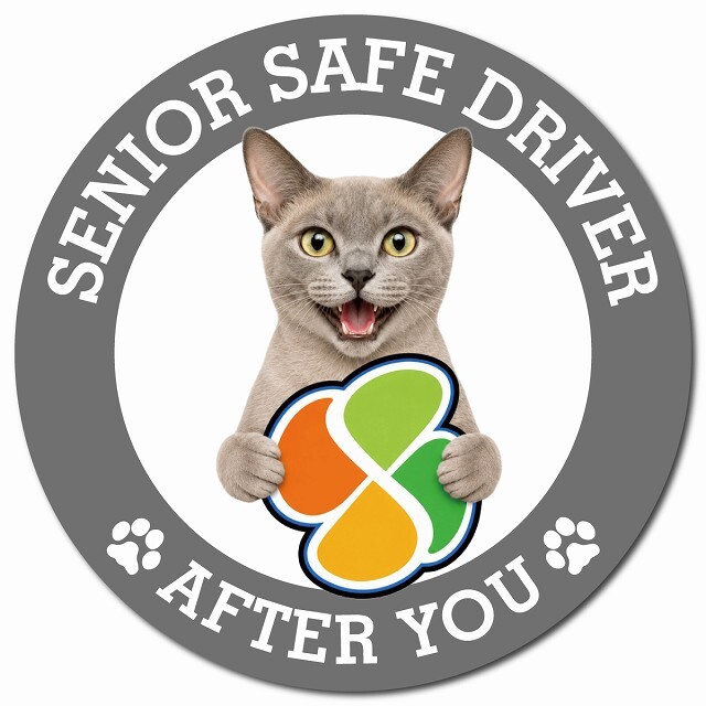 カーサイン 高齢者マーク SENIOR SAFE DRIVER ヨーロピアンバーミーズ マグネット 強力 直径13cm 肉球 日本製 車 ステッカー