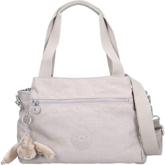 キプリング ハンドバッグ レディース ブランド Kipling エリシア ロゴ ワンポイント 無地 2WAY K43791-89L Grey Gris グレー