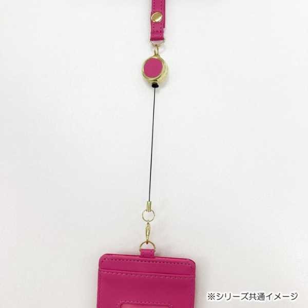 マイメロディ リール付きパスケース 定期入れ カードケース サンリオキャラクターズ エナメル モノグラム 型押し ビジュー付き 派手カワ 大人可愛い 通勤 通学 おしゃれ レディース サンリオ正規ライセンス品