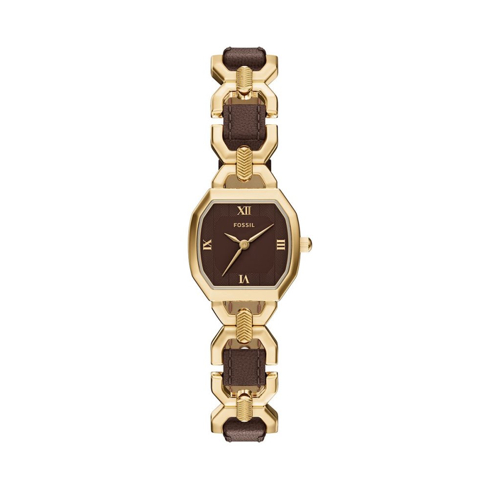 フォッシル FOSSIL 腕時計 レディース HARLOW アナログ ブラウンレザー＆ゴールドトーン ステンレススチールウォッチ ES5497【2026 新作】