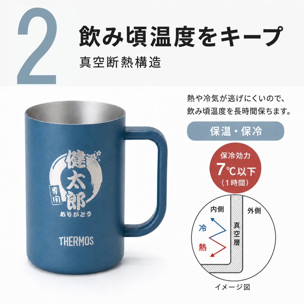 ジョッキ ステンレスジョッキ 真空断熱ジョッキ ビールジョッキ タンブラー サーモス THERMOS jdk-601c 名入れ 名前入り 名前 ネーム 名入り 名入れ無料 名前入れ 名入れギフト 記念 記念品 還暦祝い 退職祝い 卒業 卒業記念品 定年