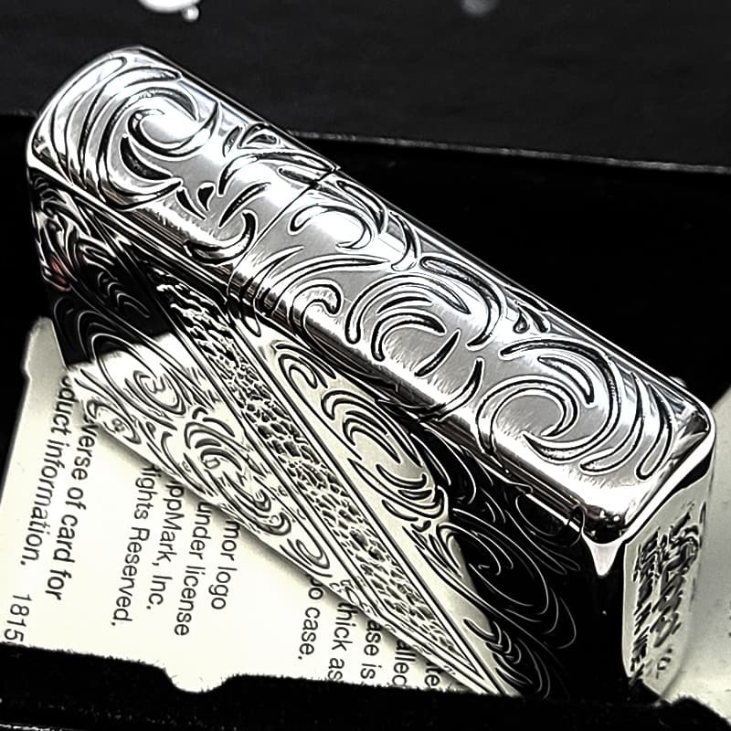 ZIPPO アーマー 限定 レアナンバー [No.111] ヴェネチアンライン 一点物 ジッポ ライター シリアルナンバー入り シルバー ハンマートーン 銀燻し かっこいい 重厚 おしゃれ メンズ ギフト プレゼント
