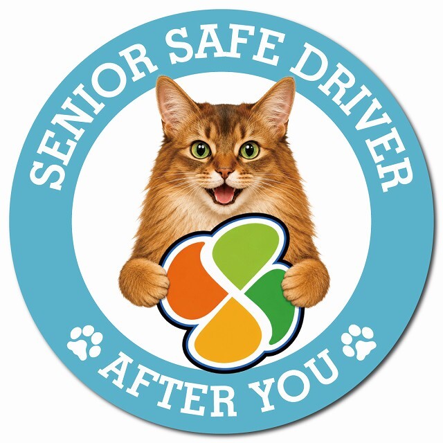 カーサイン 高齢者マーク SENIOR SAFE DRIVER ソマリ マグネット 強力 直径13cm 肉球 日本製 車 ステッカー